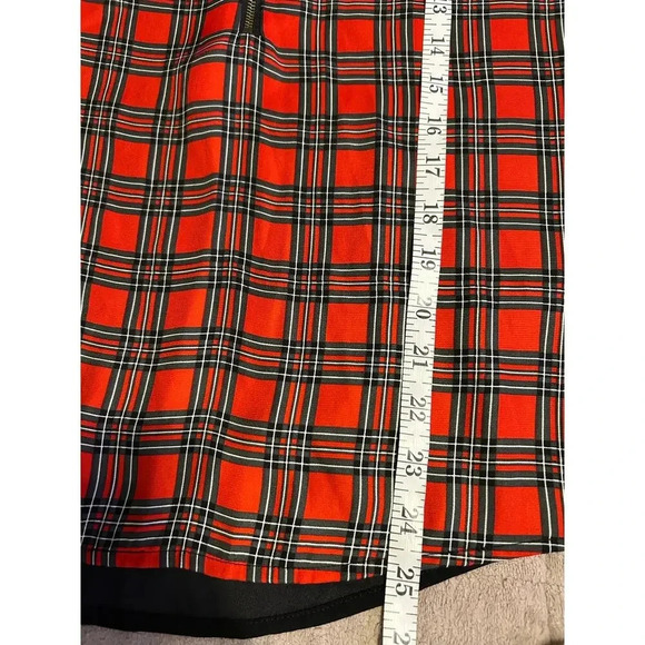 Express Plaid 3/4 Sleeve Blouse V-Neck Quarter Zip Size Small Holiday Christmas - Picture 5 of 6